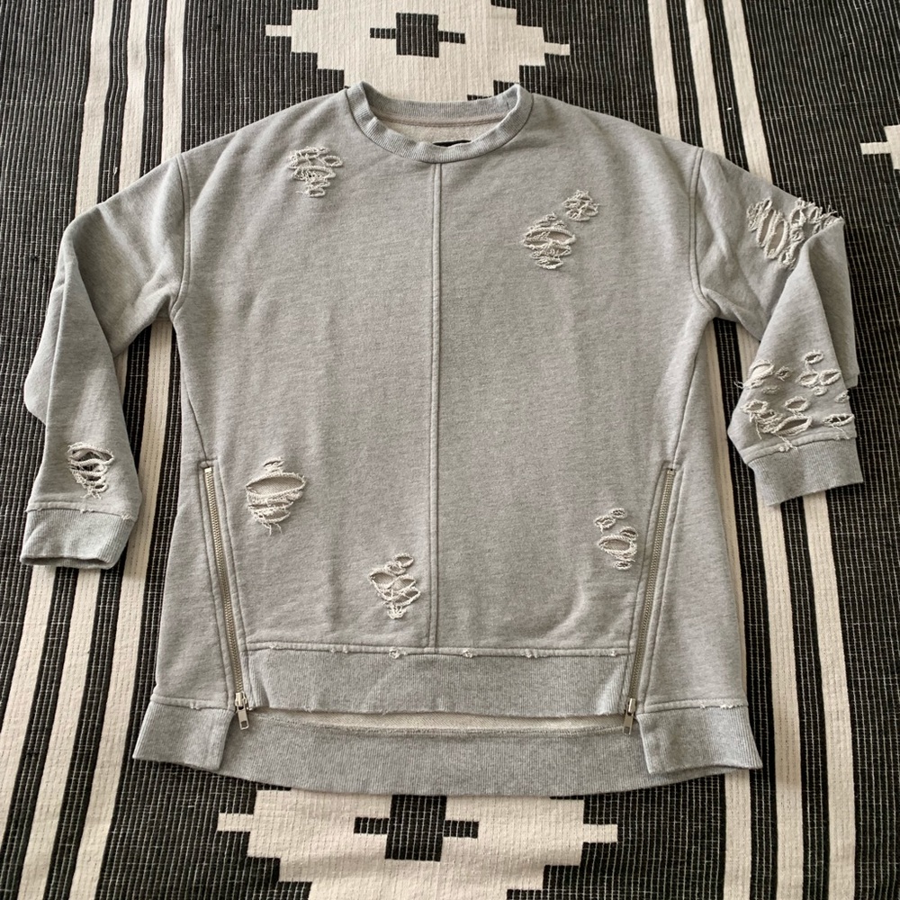 Joes Jeans distressed gray sweatshirt